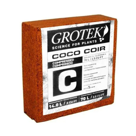 Bloque Grotek Fibra De Coco Prensado Rinde 70 Lts