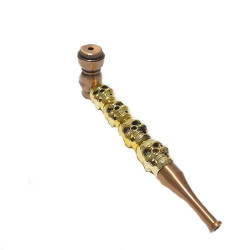 Pipa Metal Calavera Dorada PAG 053