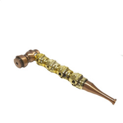 Pipa Metal Calavera Dorada PAG 053