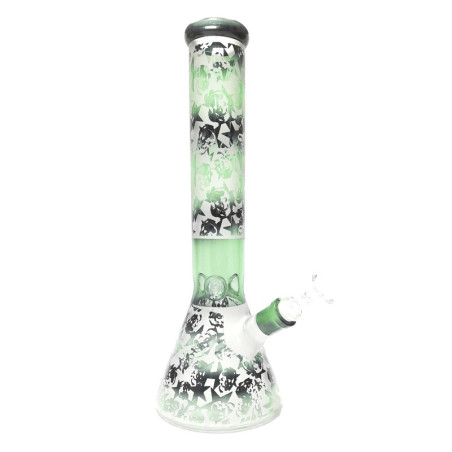 Bong de Vidrio Calavera Verde  GDE BNG 075A