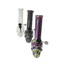 Bong Vidrio Calavera Cromado DK 6522-A