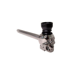 Pipa Vidrio Calavera Cromada DK 8441 E