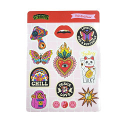 Plancha Stickers Vinilo Blanco Pack Girl Power