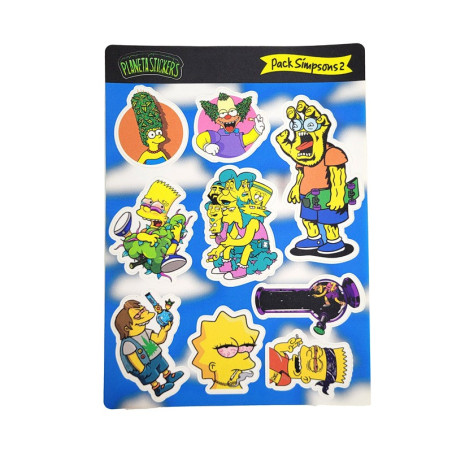 Plancha Stickers Vinilo Blanco Pack Simpsons 2