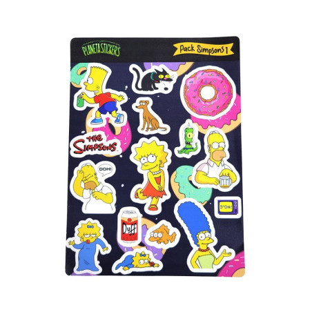 Plancha Stickers Vinilo Blanco Simpsons