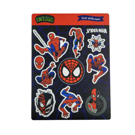 Plancha Stickers Vinilo Blanco Spiderman