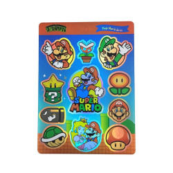 Plancha Stickers Vinilo Tornasolado Mario Bross