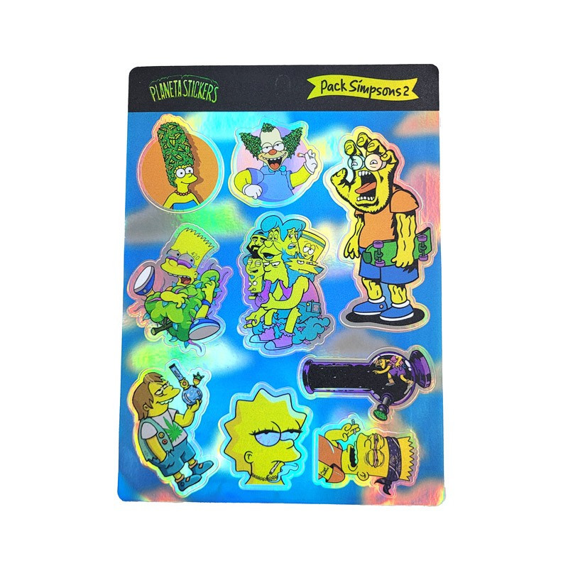 Plancha Stickers Vinilo Tornasolado Simpsons 2