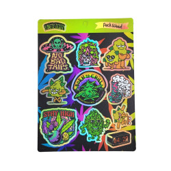 Plancha Stickers Vinilo Tornasolado Weed
