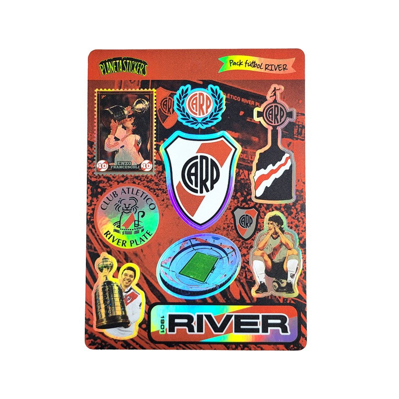 Plancha Stickers Vinilo Tornasolado River